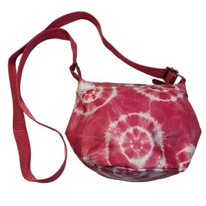 JUSTICE Hot Pink Tie Dye Bling Adjustable Crossbody Bag Purse Girls Tweens